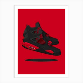 Nike Jordan 4 Red Thunder Art Print