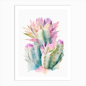 Easter Cactus Pastel Watercolour 2 Art Print