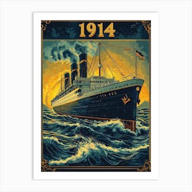 Aihrgdesign A Vintage Travel Poster Of A Grand Steamship Emba E66812ac Bada 4480 9034 033577e273c9 1 Art Print