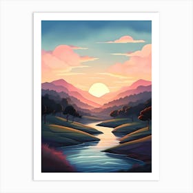 Sunset Landscape 3 Art Print