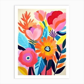 Matisse Style Floral Fusion; Whimsical Elegance Art Print