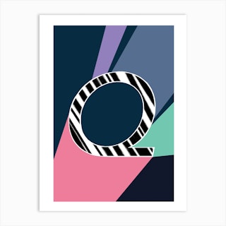 Q Geometric Font Art Print