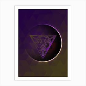 Geometric Neon Glyph Abstract on Jewel Tone Triangle Pattern 491 Art Print