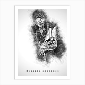 Michael Schenker Guitarist Sketch Art Print