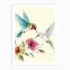 Kolibri Artwork Painting 19 Art Print