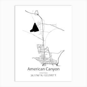 American Canyon,United States Minimalist Map Art Print