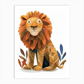 Barbary Lion Symbolic Imagery Clipart 1 Art Print