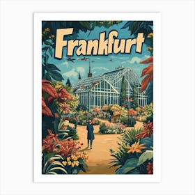 Aihrgdesign A Retro Travel Poster For Frankfurt Featuring The Ef5147b0 De86 4800 9f45 4bf41570abd8 1 Art Print