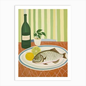 Halibut 2 Italian Still Life Painting Art Print