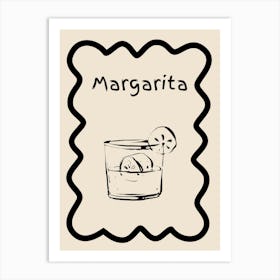 Margarita Doodle Poster B&W Art Print