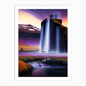 Seljalandsfoss, Iceland Nat Viga Style (1) Art Print