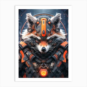 Futuristic Raccoon Art Print