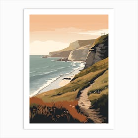 South West Coast Path England 3 Hiking Trail Landscape Art Print