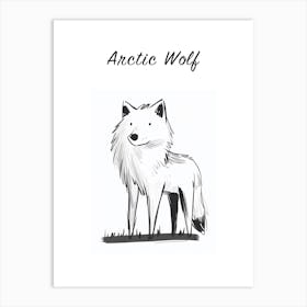 Bw Arctic Wolf Poster Art Print