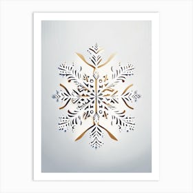 Intricate, Snowflakes, Retro Minimal 2 Art Print