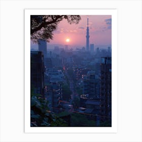 Sunset In Tokyo Art Print