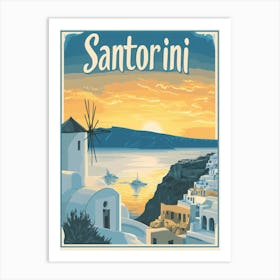 Aihrgdesign A Classic 1960s Travel Poster For Santorini 4 Art Print