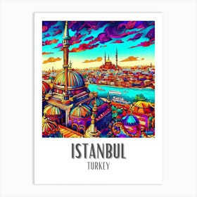 Istanbul Colorful Cityscape 1 Art Print