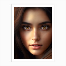 Girl with Brown Eyes Art Print