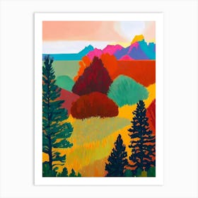 Grand Teton National Park United States Of America Abstract Colourful Art Print