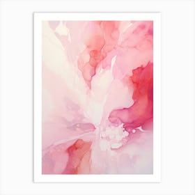 Pink And White Flow Asbtract Painting 0 Art Print