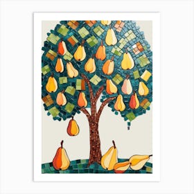 Mosaic Pear Tree 1 Art Print