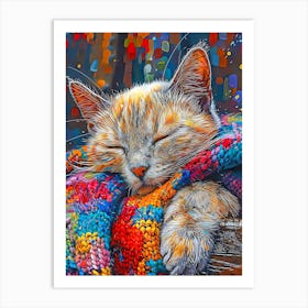 Sleeping cat Art Print