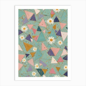 Triangles, Daisies and Confetti Art Print