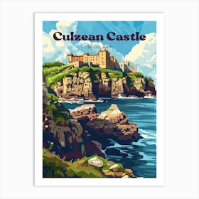 Culzean Castle Scotland Cliff Digital Travel Art Art Print