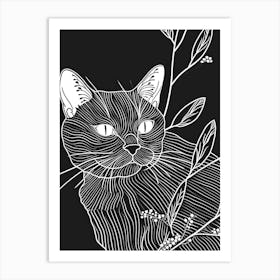British Shorthair Cat Minimalist Illustration 4 Art Print