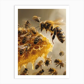 Africanized Honey Bee Realism Illustration 11 Art Print