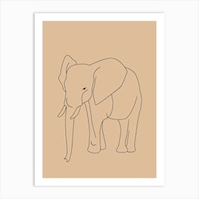 Elephant - Boho, Line Art 15 Art Print