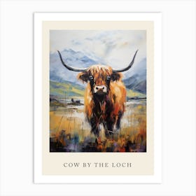 Cow By The Loch Poster Art Print