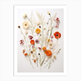 Pressed Flower Botanical Art Wildflowers 9 Art Print