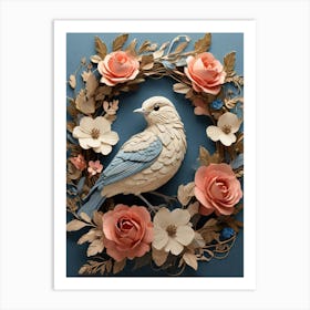 Bird In A Wreath 14 Art Print