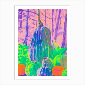 Kabocha Squash Risograph Retro Poster vegetable Art Print