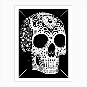 Skull With Pop Art Influences 2 Doodle Art Print
