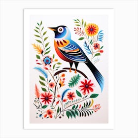 Scandinavian Bird Illustration House Sparrow 3 Art Print