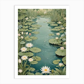 Serene Lily Pond 1 Art Print