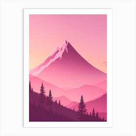 Misty Mountains Vertical Background In Pink Tone 43 Art Print