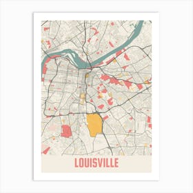 Louisville Map Poster Art Print