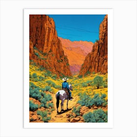 Cowboy In The Desert Art Print