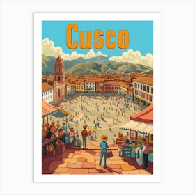 Aihrgdesign A Classic 1960s Travel Poster For Cusco 1 Art Print