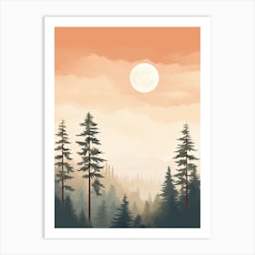 Watercolour Of Olympic National Forest   Washington Usa 3 Art Print