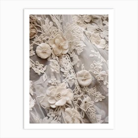 Lace And Flowers 5 Art Print