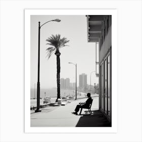 Haifa, Israel, Mediterranean Black And White Photography Analogue 3 Art Print