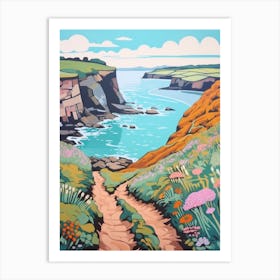 Pembrokeshire Coast Wales 3 Hike Illustration Art Print