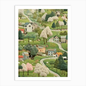 Village In The Woods Art Print