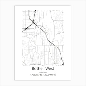 Bothell East,United States Minimalist Map Art Print