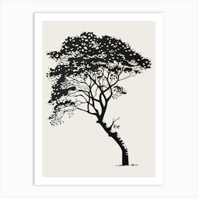 Sycamore Tree Simple Geometric Nature Stencil 1 Art Print